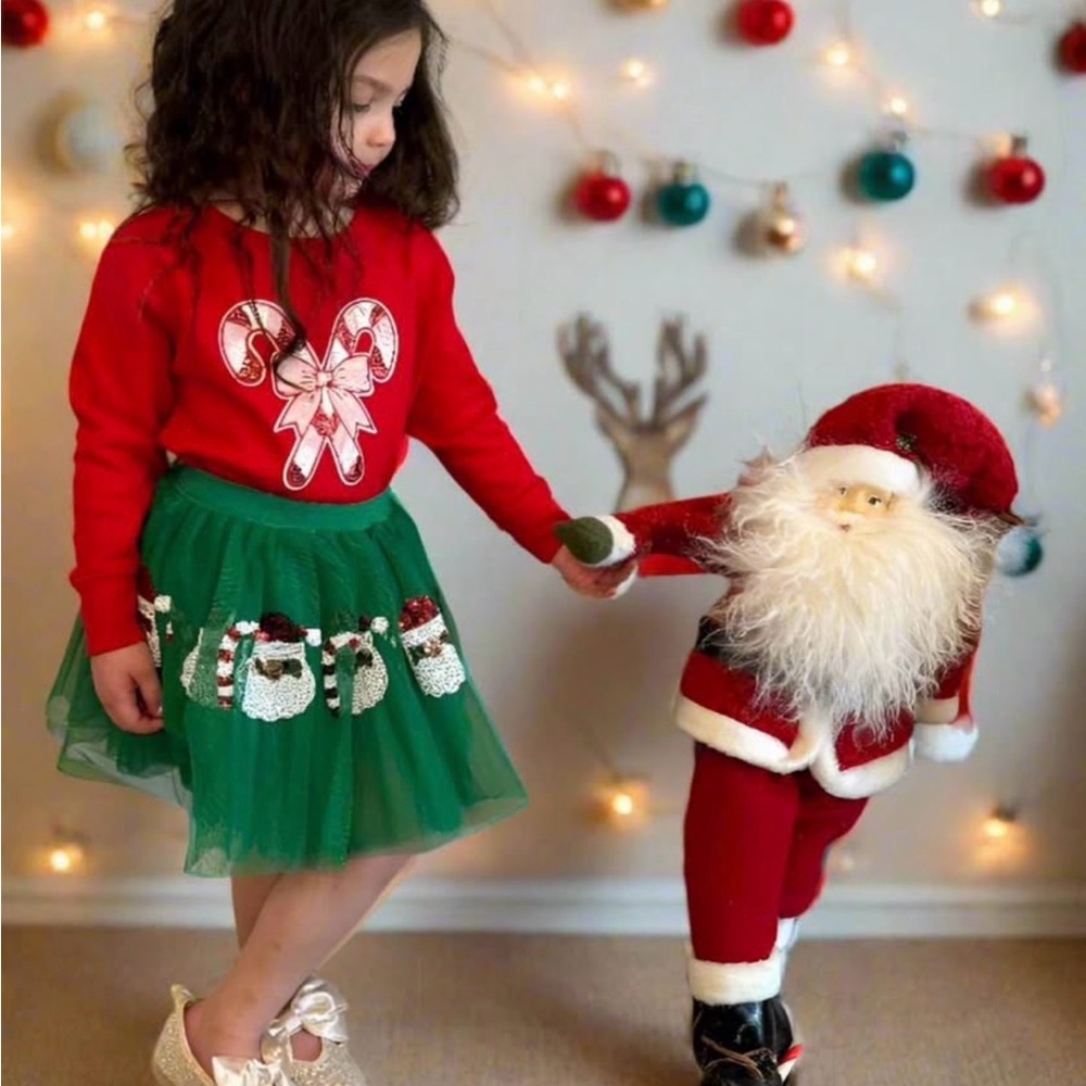 Festive Red Candy Cane Kids Sweatshirt